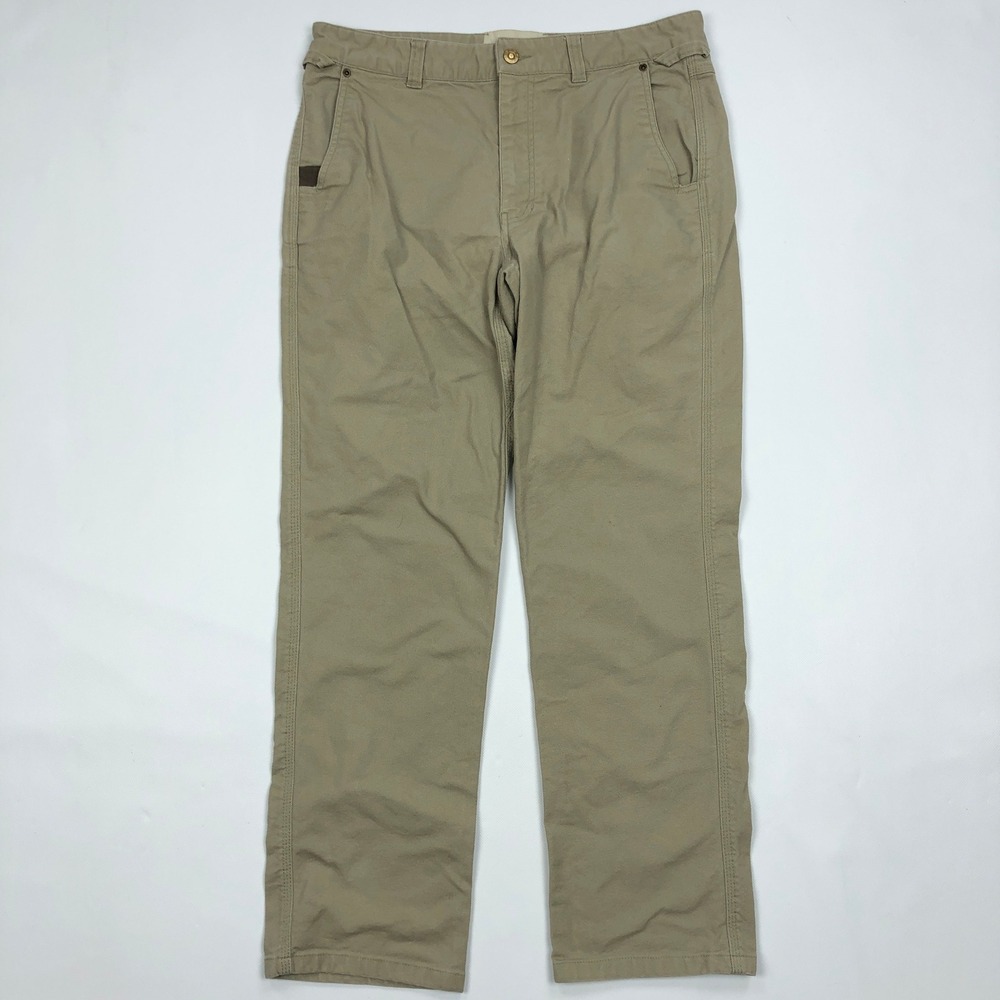 Duck Camp Premium Outdoor Goods Brush Pants Mens 34 R Khaki Tan Stretch Canvas